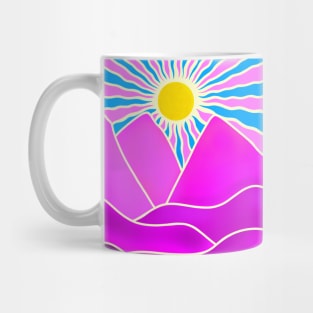 Pink Mountain Nature Sunset Mug